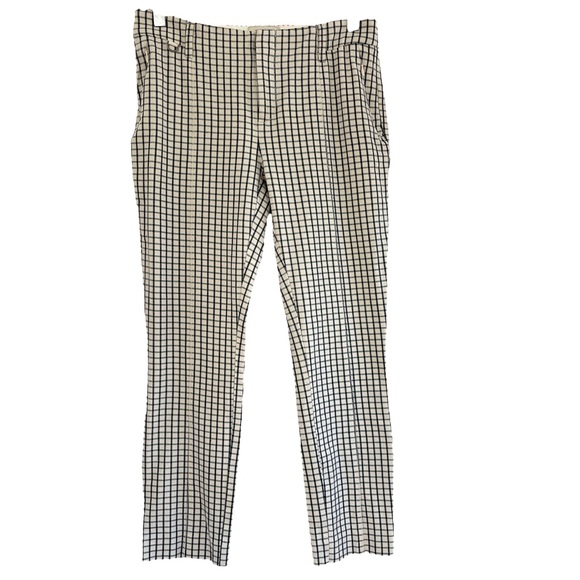 Anthropologie, Black and White Gingham Print,Essential Slim Pants, Size 2 - Picture 4 of 16